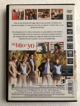 DVD de la película Mi hijo y yo