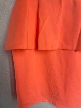 Vestido Zara Naranja Palabra de Honor Peplum