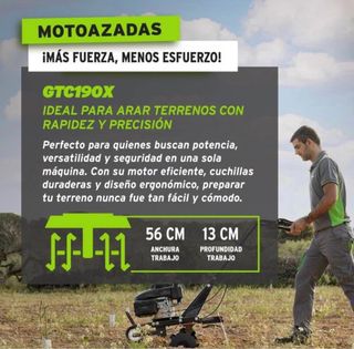 Motocultor -GREENCUT GTC190X - Motocultor Gasolina