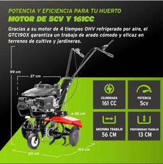Motocultor -GREENCUT GTC190X - Motocultor Gasolina