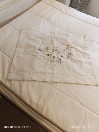 Edredón Cama 135cm Beige y Marrón