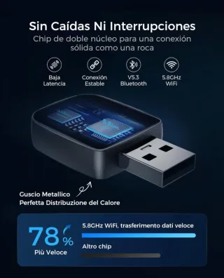 Adaptador Inalámbrico CarPlay/Android Auto