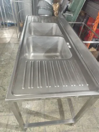 FREGADERO INDUSTRIAL DOBLE SENO 1.90 M 658746091