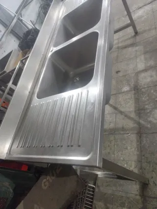 FREGADERO INDUSTRIAL DOBLE SENO 1.90 M 658746091