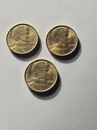 Monedas Chile 1 Peso 1978 (3 unidades)