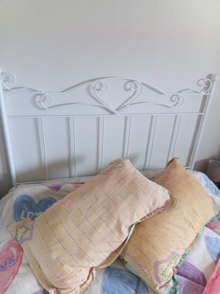 Cabecero forja corazón blanco 135cm Nuevo