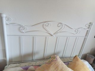 Cabecero forja corazón blanco 135cm Nuevo