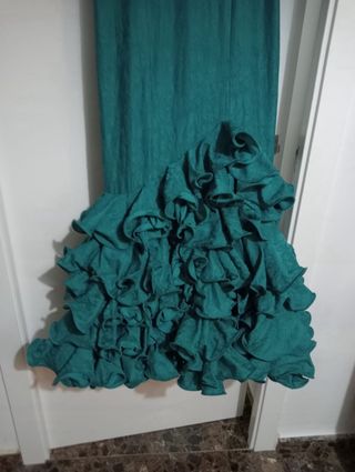 Vestido Flamenca Verde con Flecos