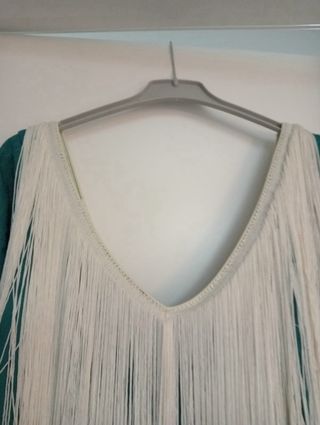Vestido Flamenca Verde con Flecos