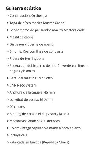 Guitarra Acústica Furch Vintage 3 OM SR