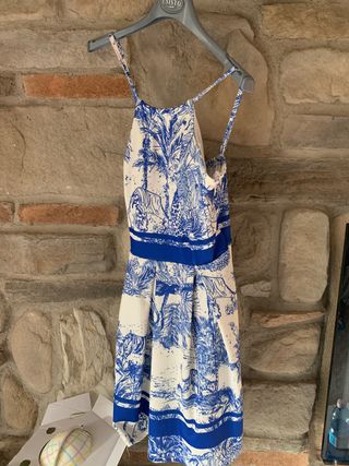 Abito estivo fantasia blu e bianco