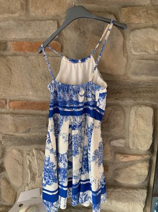 Abito estivo fantasia blu e bianco