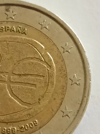 Moneda 2 euros España 1999-2009 Con error
