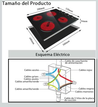 Placa Vitrocerámica Hobsir 4 Fuegos 59cm NUEVA