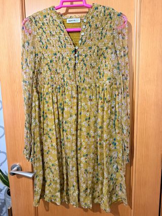 Vestido corto estampado flores