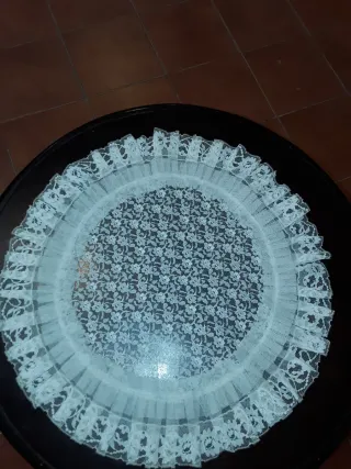 2 Tapetes Antiguos de Blonda Blancos