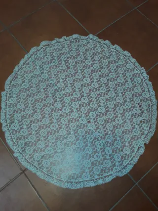 2 Tapetes Antiguos de Blonda Blancos