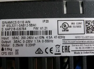 Siemens Sinamics G110 AC-Drive 6SL3211-0AB1