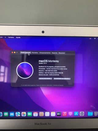 MacBook Air 2015 4GB RAM 128GB SSD Sin cable