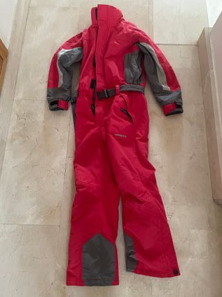 Mono de esquí rojo y gris 12 años