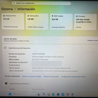 ASUS VIVOBOOK I5-1235U 16GB RAM 1TB SSD 15" GRIS