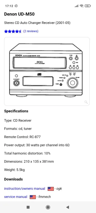 Amplificador Denon UD-M50 CD (LEER)