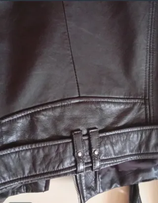 Chaqueta Biker 100% piel Zara Negra