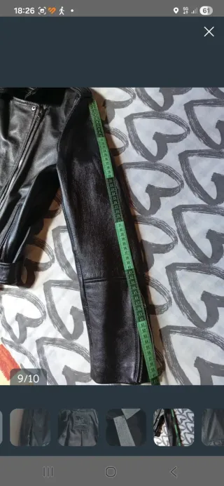 Chaqueta Biker 100% piel Zara Negra