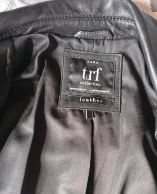 Chaqueta Biker 100% piel Zara Negra