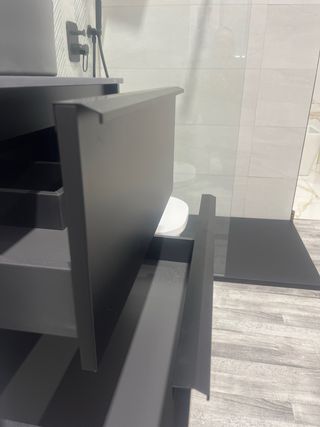 Mueble de baño 60cm negro y gris