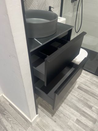 Mueble de baño 60cm negro y gris