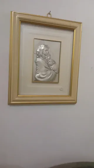 Cornice Madonna vintage oro e argento