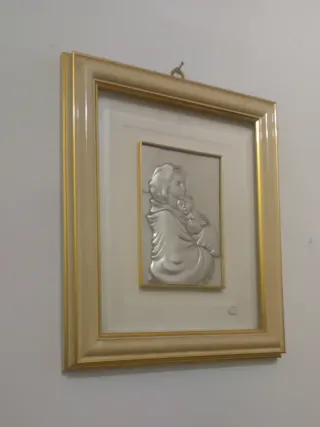 Cornice Madonna vintage oro e argento