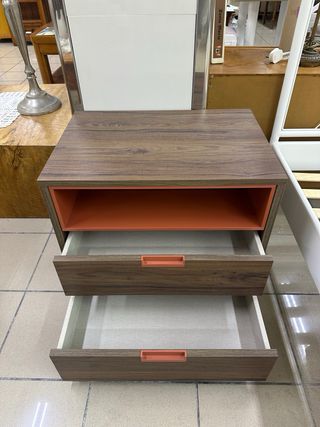 Set Mesita de noche madera con cajones