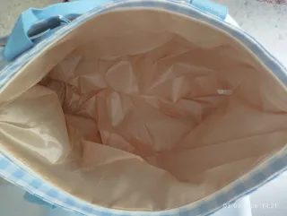 Bolso Tote Cuadros Azul y Blanco