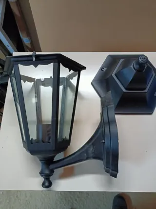 Lanterna da Esterno Nera Vetro Metallo