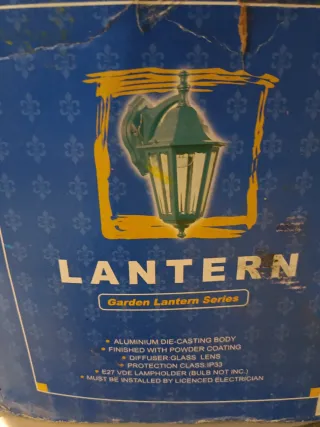 Lanterna da Esterno Nera Vetro Metallo