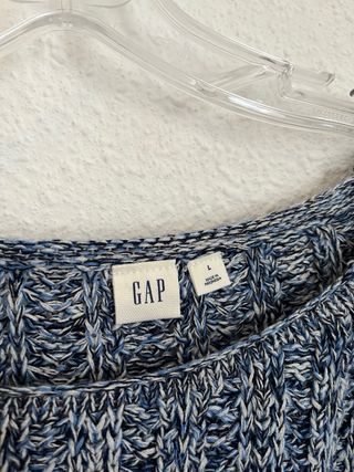 Jersey Gap Punto Azul Gris Talla M