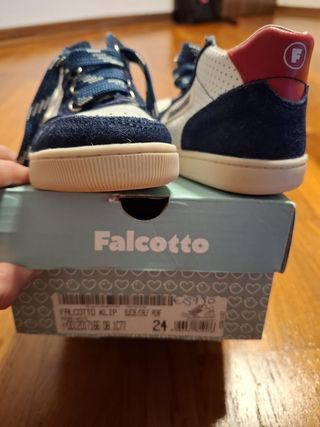 Scarpe marca Falcotto blu, bianche, taglia 22