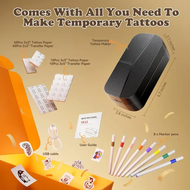 Impresora Tatuajes Temporales Phomemo TK32 Niños