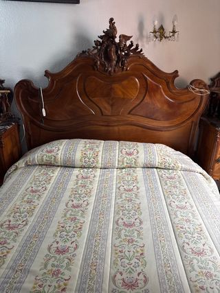 Cama Matrimonio Vintage Madera Tallada