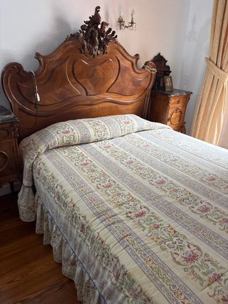 Cama Matrimonio Vintage Madera Tallada