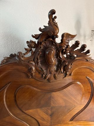 Cama Matrimonio Vintage Madera Tallada