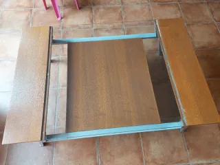 Mesa de centro madera, cristal y metal