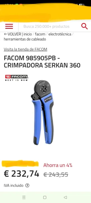 Alicates engastar FACOM 985905PB