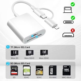 Adaptador Lector Tarjetas SD USB C iPhone