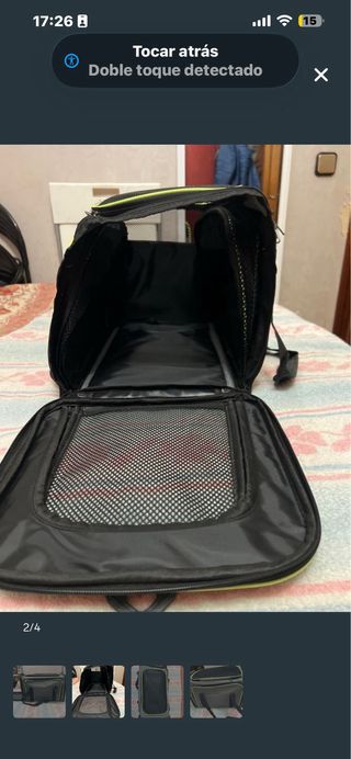 Transportín para gatos gris y verde