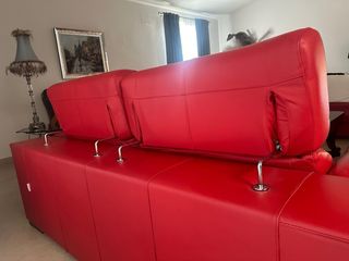 Sofá de piel rojo 2 plazas