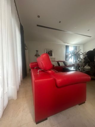 Sofá de piel rojo 2 plazas