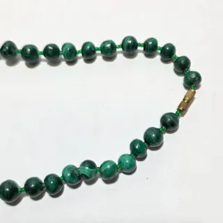 Collana vintage malachite verde naturale graduata